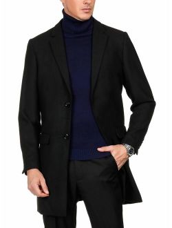 PAUL JONES Mens Premium Winter Single Breasted Notched Collar Overcoat Jacket