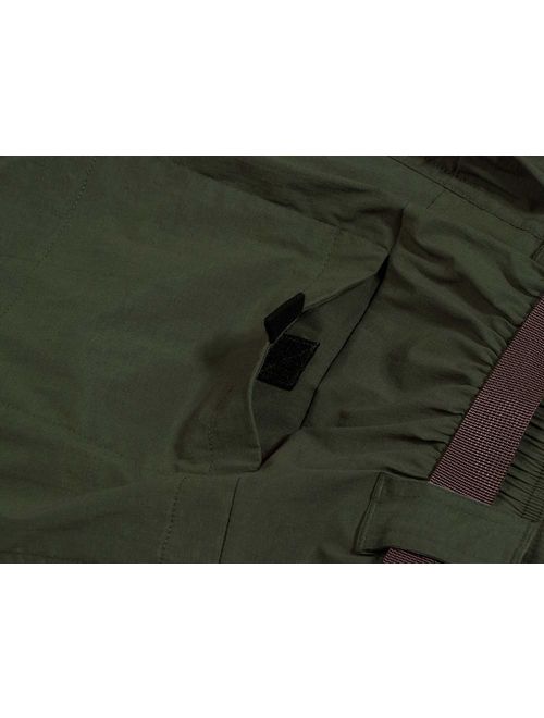 Men's Outdoor Casual Expandable Waist Lightweight Water Resistant Quick Dry Cargo Fishing Hiking Shorts