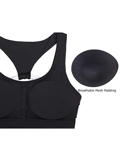 icyzone Workout Sports Bras for Women - Fitness Athletic Exercise Running Bra Yoga Tops