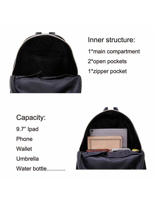 YANAIER Women Mini Backpack Purse Waterproof Nylon Fashion College Bag Daypack