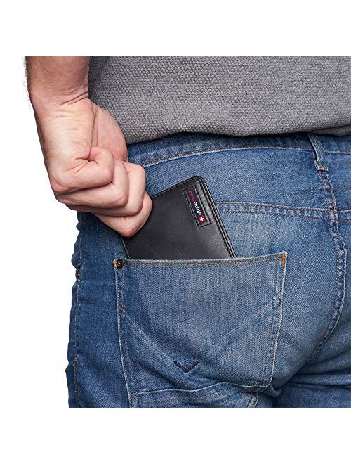 Alpine Swiss RFID Connor Passcase Bifold Wallet For Men Leather