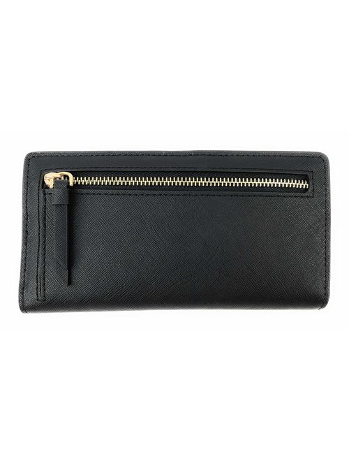 Kate Spade New York Slim Cameron Saffiano Leather Bifold Wallet (Black)