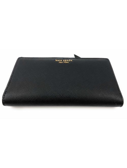 Kate Spade New York Slim Cameron Saffiano Leather Bifold Wallet (Black)