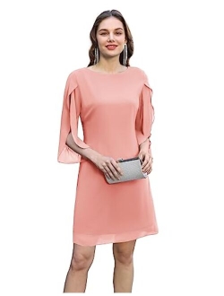 Women Loose Chiffon Dress Elegant Evening Dress for Cocktail Party