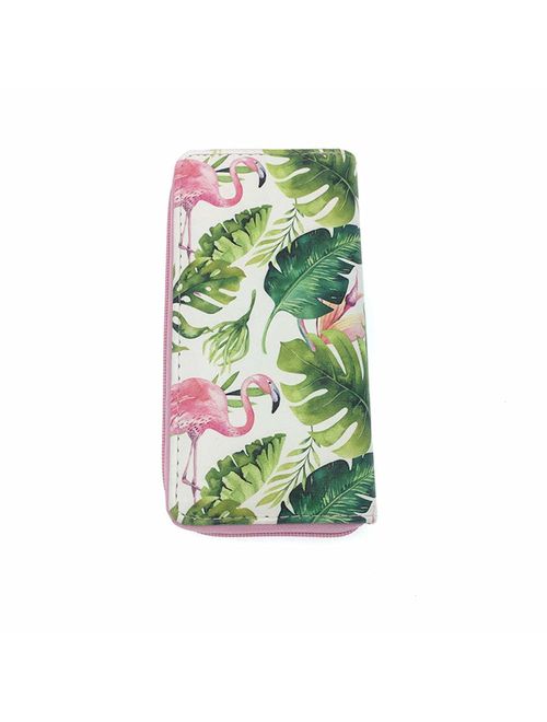 Wallet - All-in-One Faux Leather Long Zippered Clutch in Fun and Unique Prints