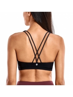 Women's Low Impact Wirefree Padded Yoga Sports Bra Strappy Back Activewear for Women