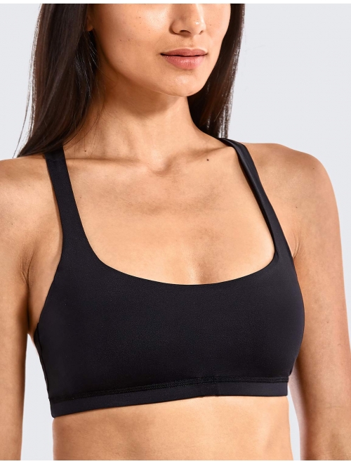 CRZ YOGA Women's Low Impact Wirefree Padded Yoga Sports Bra Strappy Back Activewear for Women