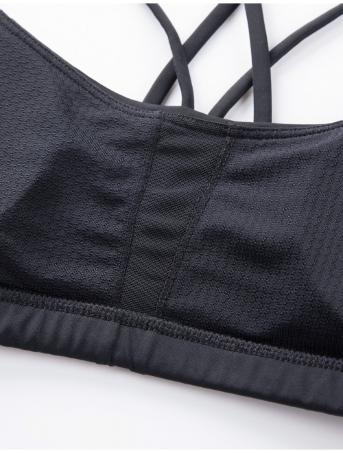 CRZ YOGA Women's Low Impact Wirefree Padded Yoga Sports Bra Strappy Back Activewear for Women
