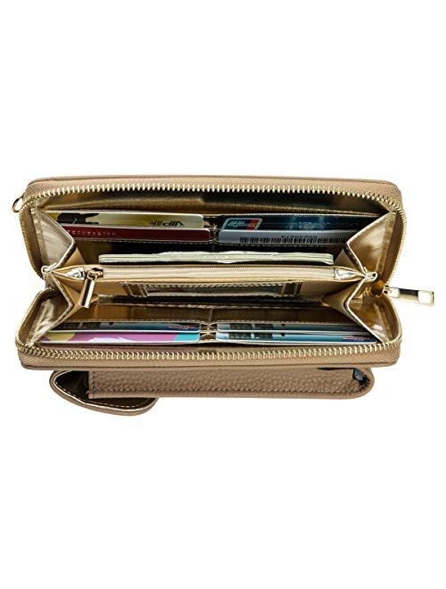 Heaye Crossbody Cell Phone Purse for Women Wristlet Wallet with Phone Holder RFID