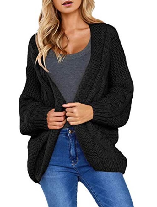 Dokotoo Womens Open Front Long Sleeve Thin Knit Cardigan Sweater S-XXL