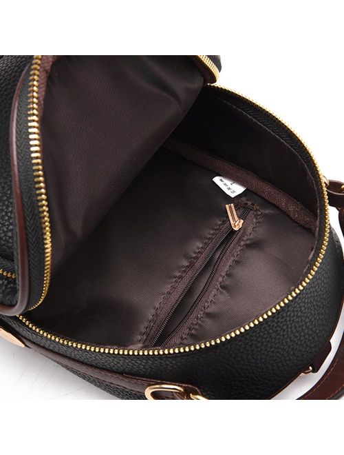 Gashen Women's Mini Backpack Purse PU Leather Casual Drawstring Daypack Convertible Fixed Shape Shoulder Bag