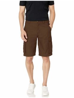 Men's Cotton Solid Relaxed Fit Zip Fly Workwear 11 Cargo Short