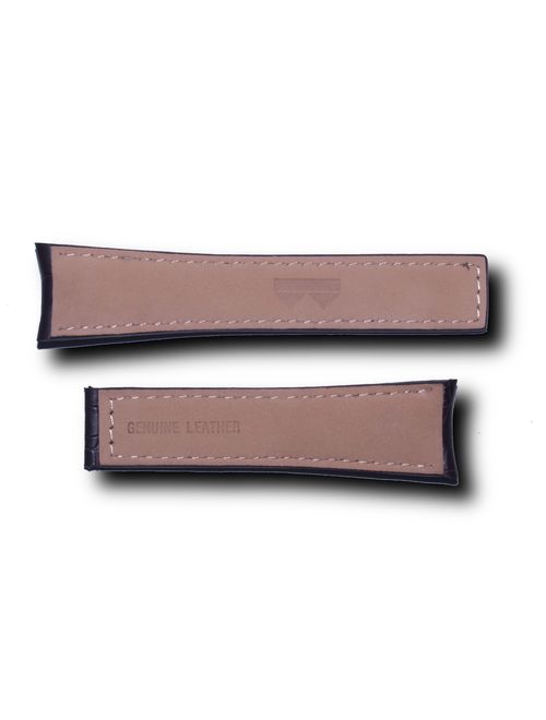 22mm Brown Alligator-style Genuine Leather Watchband with Brown Stitching to fit TAG Heuer Grand Carrera (Spring bars included)