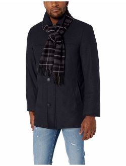 Men's Weston Wool Blend Car Coat with Scarf (Standard & Big and Tall Sizes)
