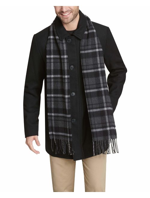 Dockers Mens Weston Wool Blend Car Coat with Scarf Standard & Big-Tall Sizes 