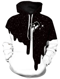 FLYCHEN Men's 3D Graphic Printed Sweatshirts Hooded Top Galaxy Pattern Hoodie
