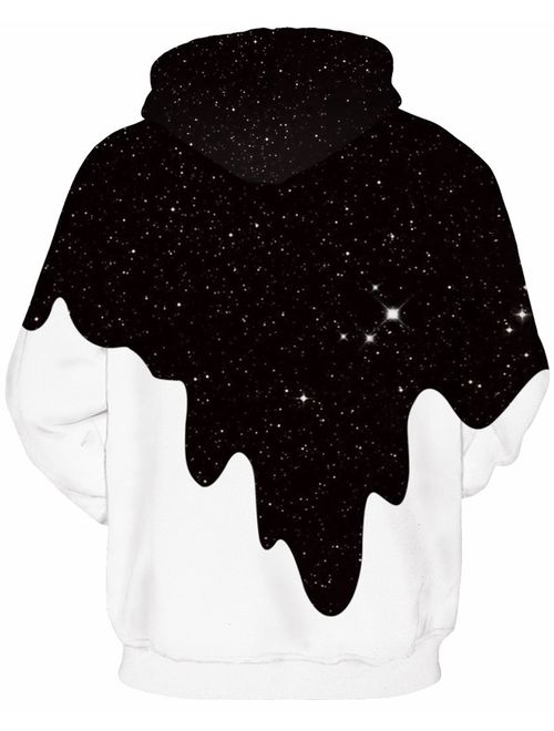 FLYCHEN Men's 3D Graphic Printed Sweatshirts Hooded Top Galaxy Pattern Hoodie