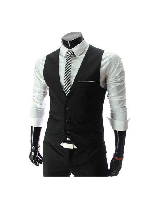 Zicac Men's Top Designed Casual Slim Fit Skinny Dress Vest Waistcoat