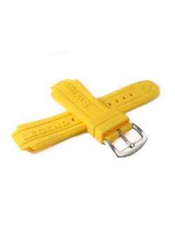 Swiss Legend 19MM Yellow Silicone Rubber Watch Strap & Silver Stainless Buckle fits 53mm Neptune Watch