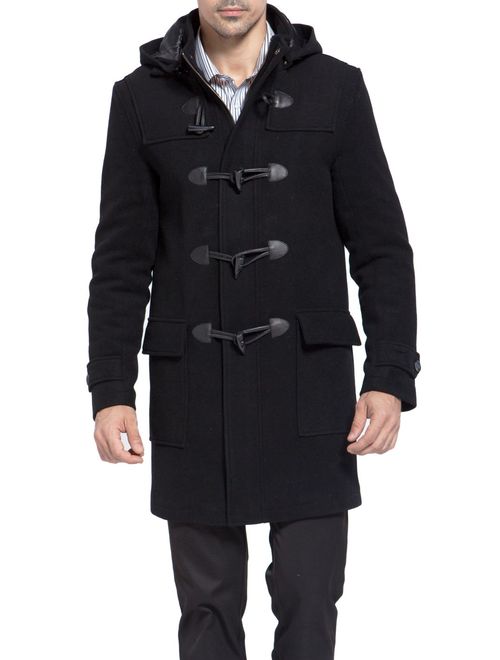 BGSD Men's Benjamin Wool Blend Classic Duffle Coat (Regular Big and Tall)