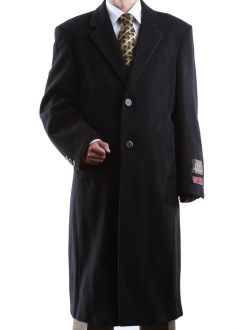 Adam Baker Men's Single Breasted Wool Cashmere Full Length Topcoat - Colors