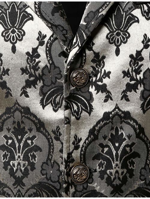 VATPAVE Mens Victorian Suit Vest Steampunk Gothic Waistcoat