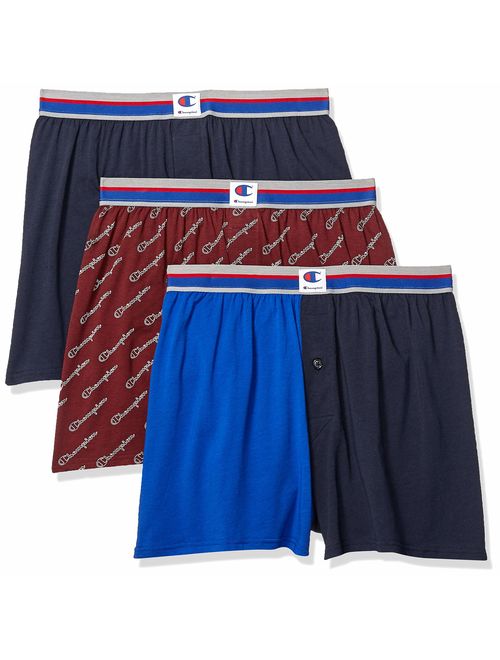 Champion Men's Everyday Comfort Cotton Stretch Knit Boxers 3-Pack