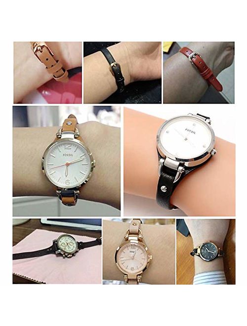 Yiye pavilion Women's watchband Genuine Leather Watch Strap Replacement 8mm Fit for Fossil Watch