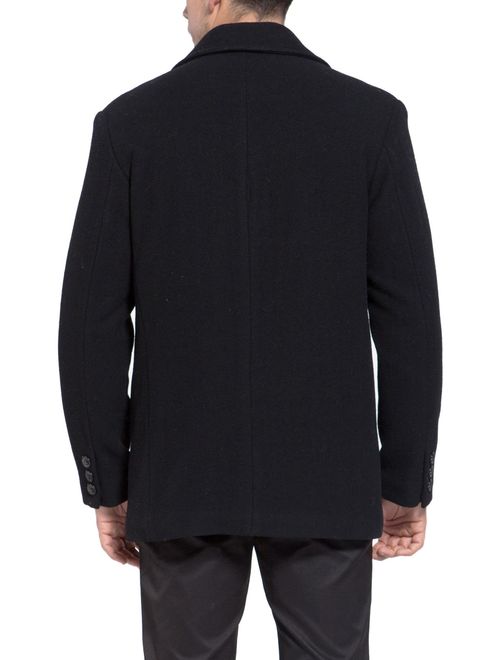 BGSD Men's Mark Classic Wool Blend Pea Coat (Regular Big and Tall)