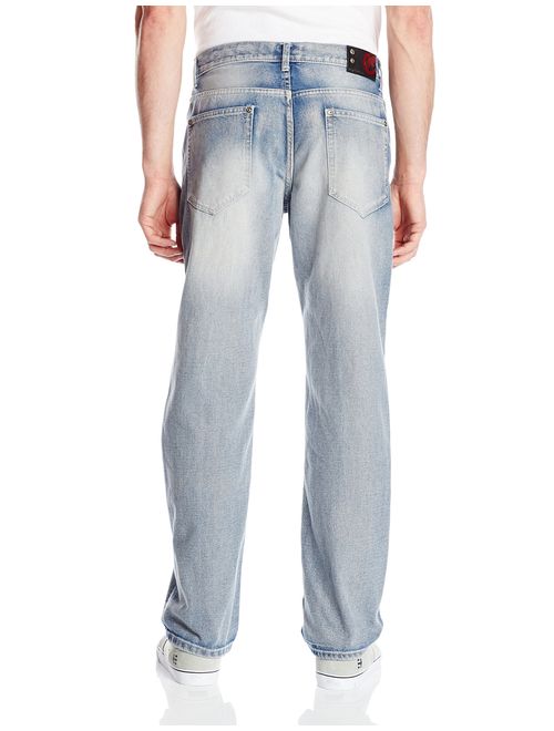 Ecko UNLTD Men's Loose Fit 5 Pocket Long Bottom Denim Jean