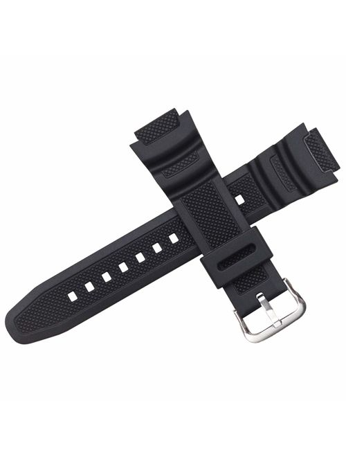 OliBoPo Waterproof Natural Resin Replacement Watch Band for Casio AQ- S800W SGW-300H MRW-200H AE-1200 W-800H W-735H