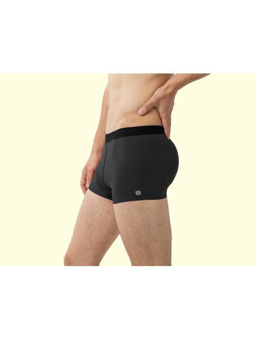 UnderAir Men's 3 Pack Micro Modal Square Cut Trunks with SeaWeev
