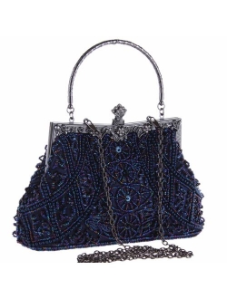 BABEYOND 1920s Flapper Clutch Gatsby Pearl Handbag Roaring 20s Evening Clutch Beaded Bag 1920s Gatsby Costume Accessories