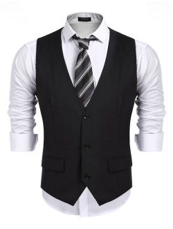 Men's Business Suit Vest,Slim Fit Skinny Wedding Waistcoat
