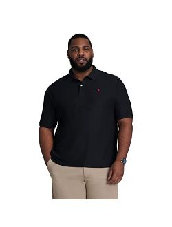 Men's Big and Tall Short Sleeve Solid Polo Moisture Wicking T-Shirt