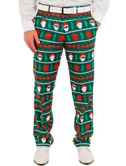 Festified Men's Holiday Santa Equality Christmas Suit Pants in Green