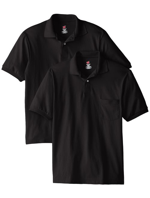 Hanes Men's Short-Sleeve Jersey Pocket Polo (Pack of 2)
