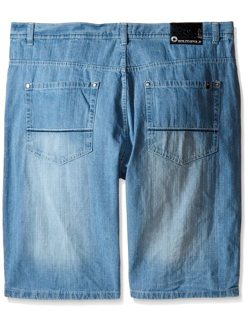 Southpole Men's Big-Tall 4180 Sand Washed Denim Short in Relaxed Fit