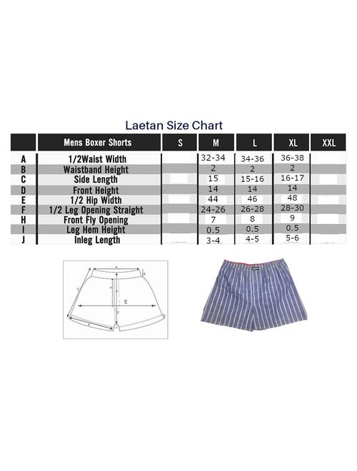 LAETAN Men's 4 Pack Soft Cotton Poplin Boxers, Woven Boxer Shorts, Boxer Briefs