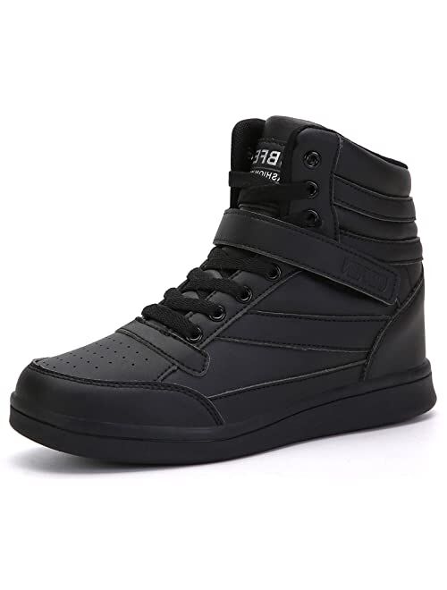 UBFEN Women's Shoes Hidden Wedges 5.5cm Fashion Sneakers Ankle Boots Bootie Platform Heel High Top Casual Sports