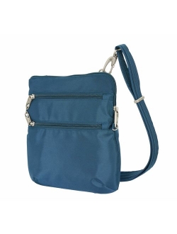 Anti-theft Classic Slim Dbl Zip Crossbody Bag
