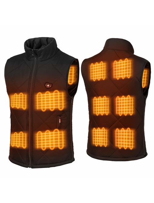 FERNIDA Electric Heated Vest Size Adjustable USB Charging Body Warmer Thermal Heating Vest Jacket(Battery Not Included)