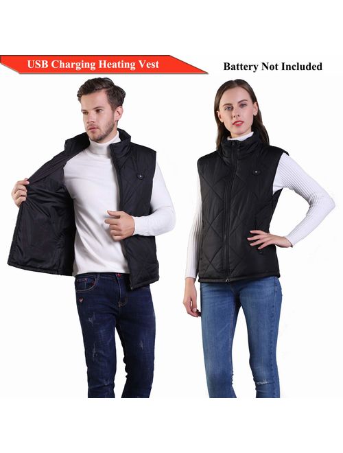 FERNIDA Electric Heated Vest Size Adjustable USB Charging Body Warmer Thermal Heating Vest Jacket(Battery Not Included)