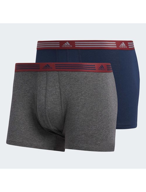 adidas Men's Solid Elastic Waist Athletic Stretch Cotton Trunk Underwear (2-Pack)