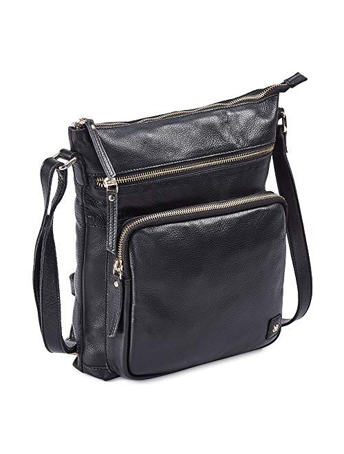 Wise Owl Accessories Women's Leather Crossbody Purses and Handbags for-Premium Crossover Bag Over the Shoulders