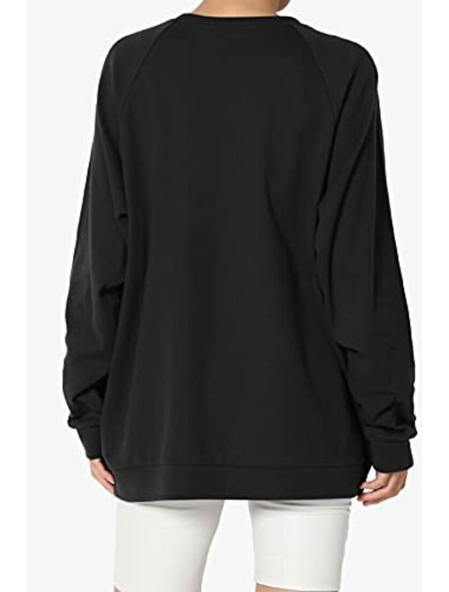 TheMogan Casual Oversized Crew Or V-Neck Sweatshirts Loose Fit Pullover Tunic S~3XL