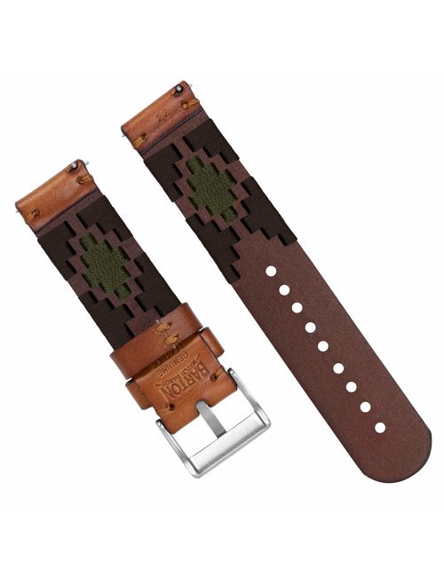 Barton Gaucho Leather Quick Release Watch Band Straps - Choose Color & Width - 18mm, 20mm, 22mm