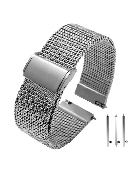 20mm 22mm Quick Release Premium Mesh Stainless Steel Watch Bands Strap for Men Women