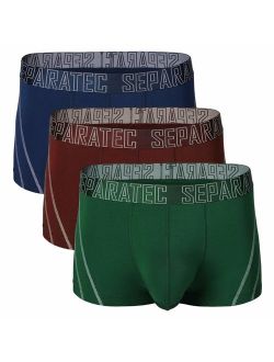 Men's 3 Pack Soft Bamboo Rayon Separate Pouches Trunks