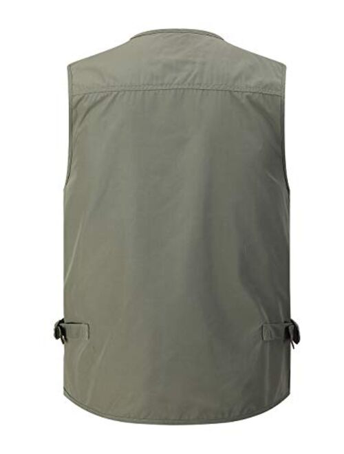 Gihuo Men's Summer Outdoor Work Safari Fishing Travel Vest with Pockets
